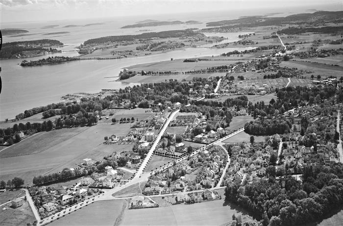 Luftfoto Teie ca 1947 - Klikk for stort bilde