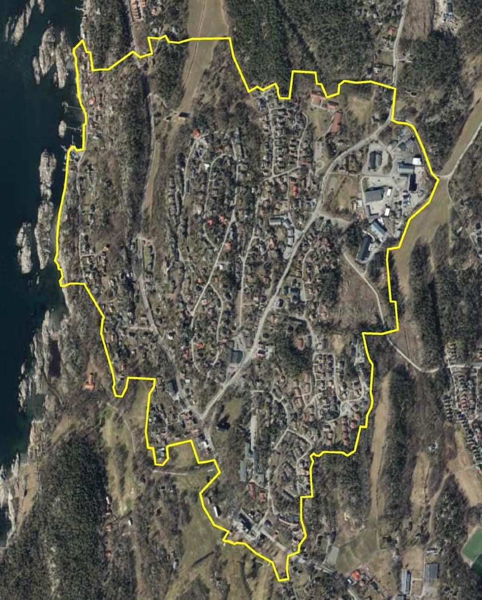 Figur 2. Flyfoto fra www.norgeibilder.no tatt 01.04.2019 med delområde 12 skissemessig markert. - Klikk for stort bilde