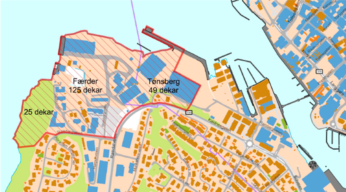 Kart over Kaldnes vest. - Klikk for stort bilde