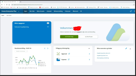 Skjermbilde av Visma Enterprise Plus. - Klikk for stort bilde