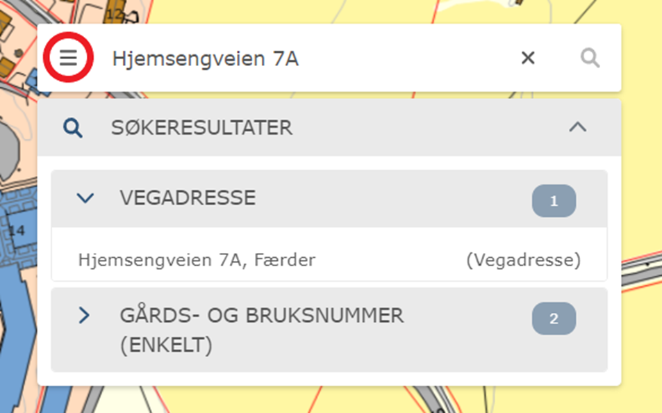 Klikk på de tre strekene øverst til venstre i vinduet slik som vist under: - Klikk for stort bilde